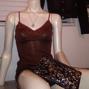 Brown beaded cami